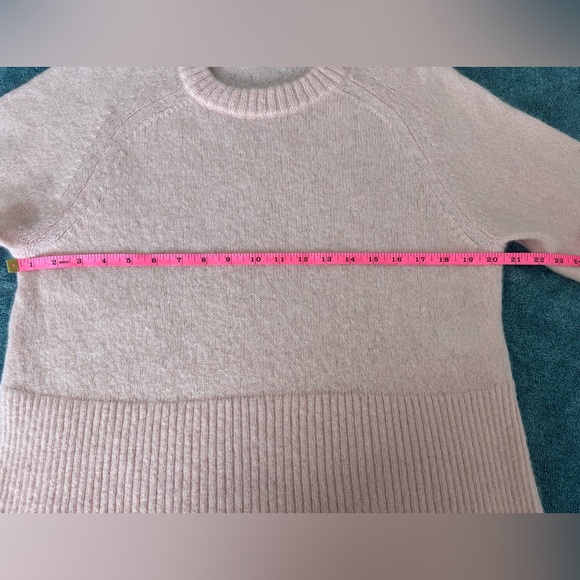 J.Crew Women's High Rib Pullover Sweater in Wool Blend Alpaca Size L Peach Soft - Picture 6 of 10